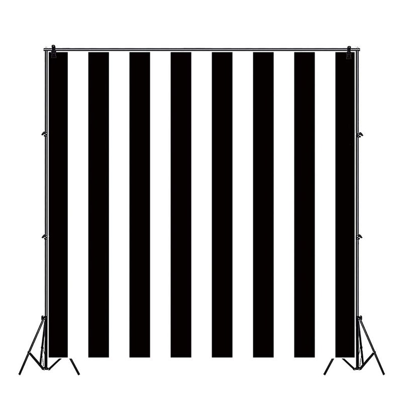 Laeacco 7x7ft Black and White Stripe Photo Backdrop Black Vertical Lines Striped Backdrops Birthday Party Banner Wedding Decoration Newborn Baby Shower Backdrop Children Kids Girls Photo Studio Props - Image 4